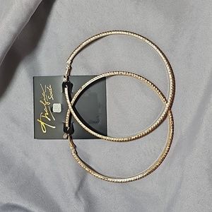 NWT THALIA SODI 90MM RED RHINESTONE HOOPS